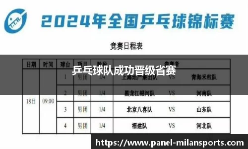 乒乓球队成功晋级省赛